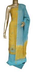 Linen embroidery suit silkzon.in