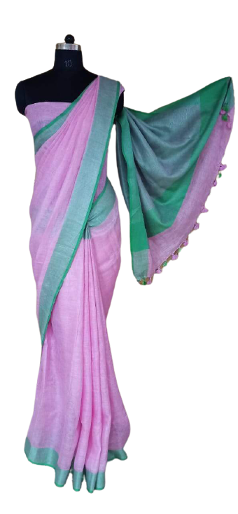 Linen saree silkzon.in