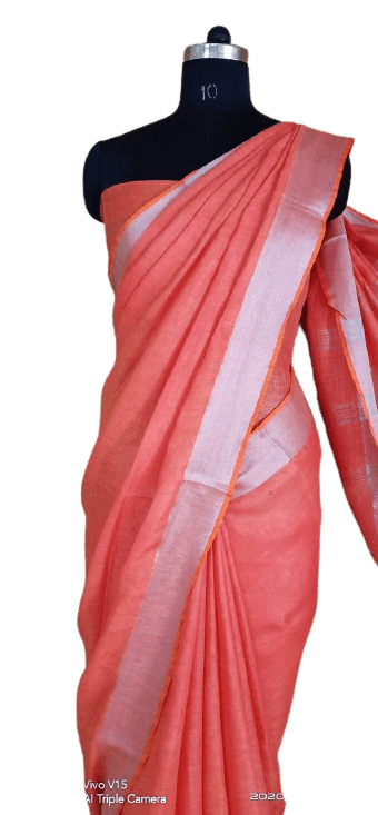 Linen saree silkzon.in