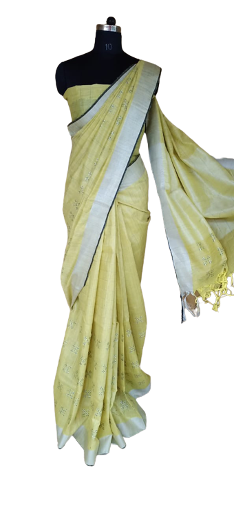 Khadi linen buta saree silkzon.in