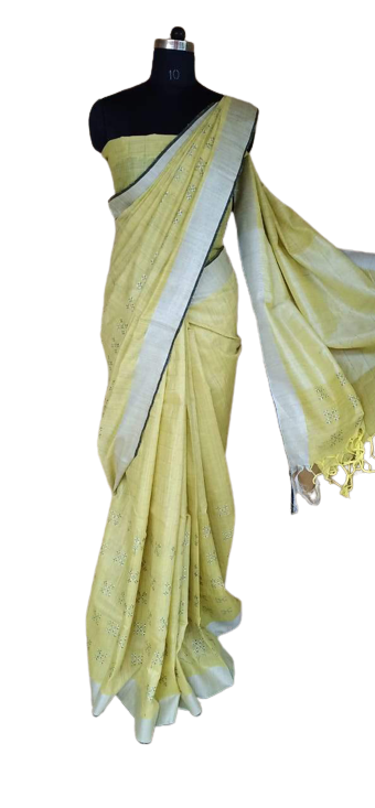 Khadi Linen buta saree SILKMA