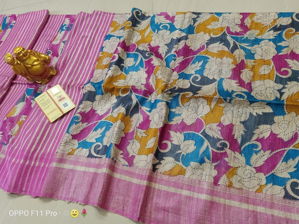 TUSSAR SILK PRINT SAREE