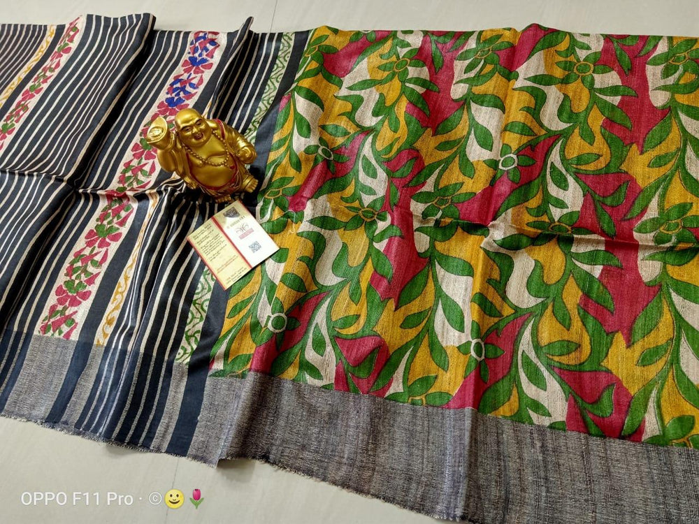 TUSSAR SILK PRINT SAREE