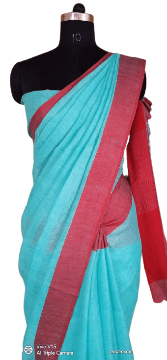 Linen saree silkzon.in