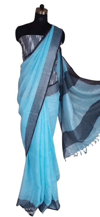 Linen saree silkzon.in