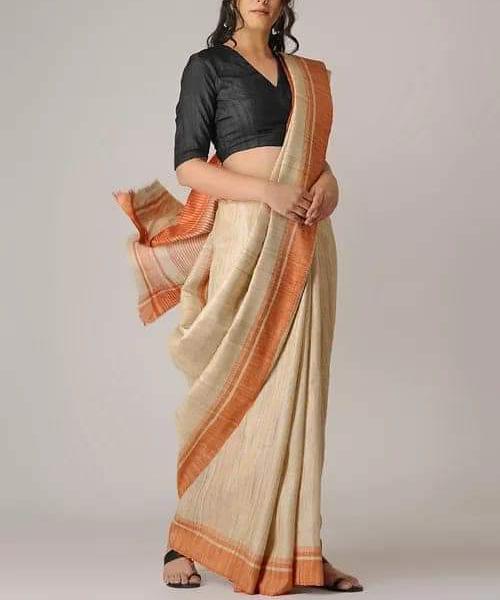 Tussar ghicha silk saree silkzon.in