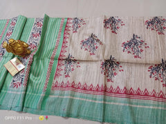 TUSSAR SILK PRINT SAREE
