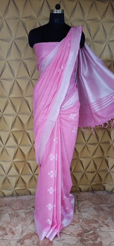 Khadi linen buta saree silkzon.in