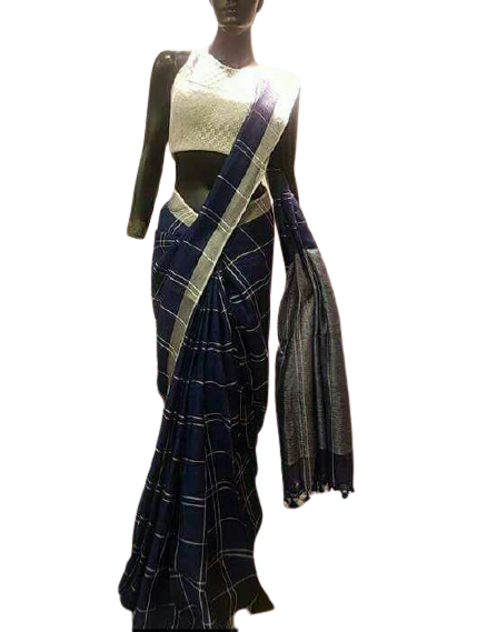 Linen saree silkzon.in