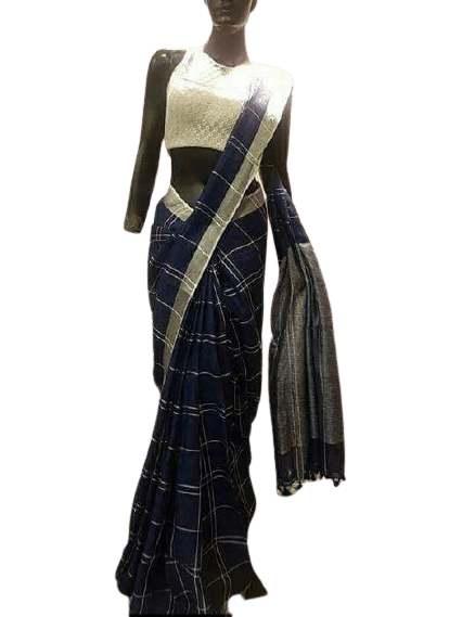 Linen saree silkzon.in