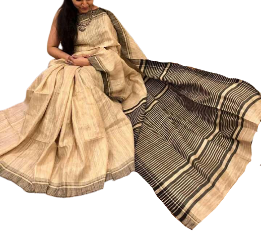 Tussar ghicha silk saree silkzon.in