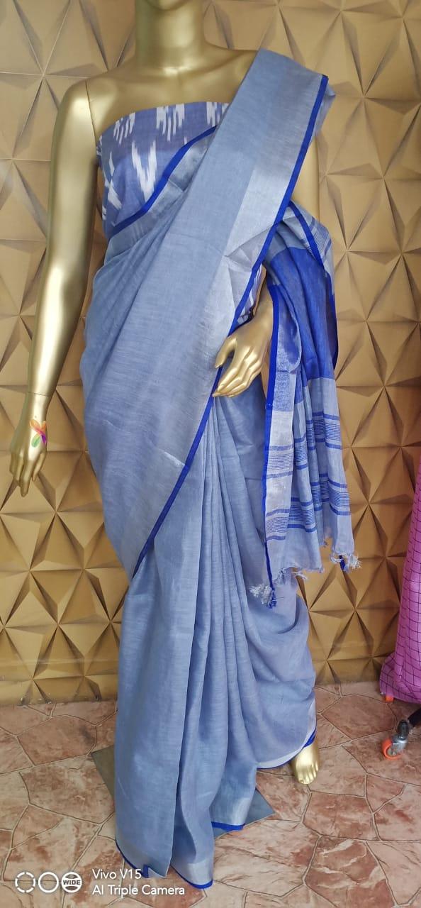 Linen saree silkzon.in