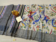 TUSSAR SILK PRINT SAREE