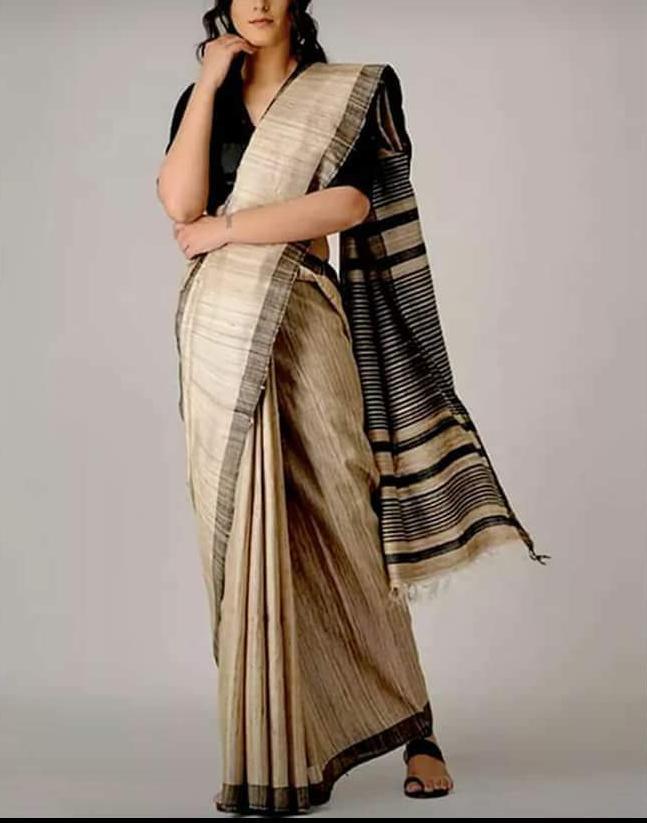 Tussar ghicha silk saree silkzon.in