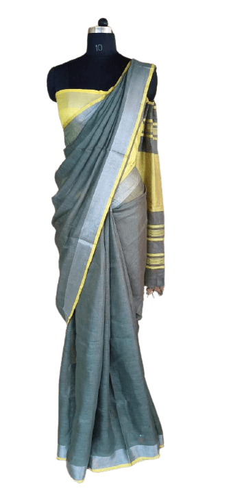 Linen saree silkzon.in