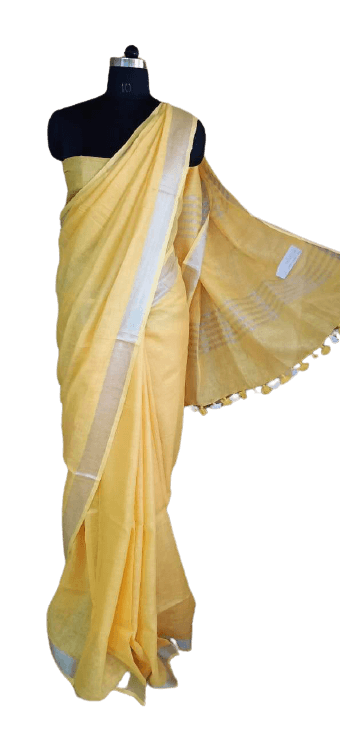 Linen saree silkzon.in