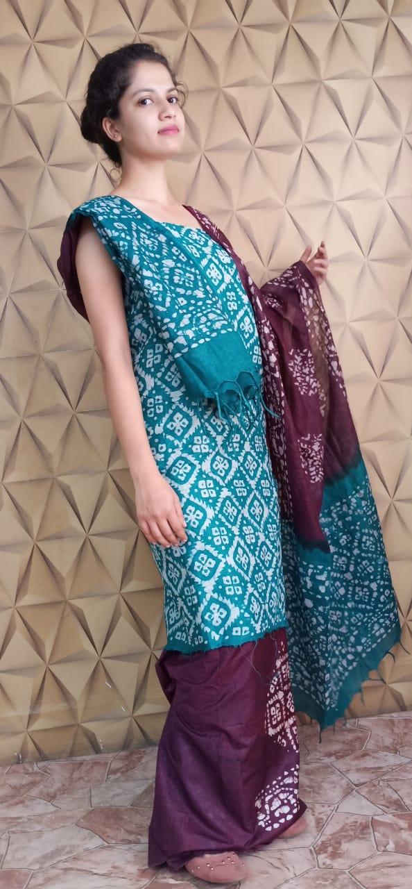 Linen print suit silkzon.in