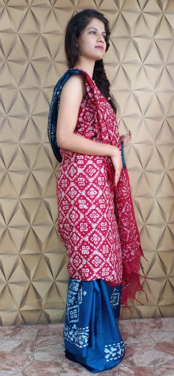 Linen print suit silkzon.in