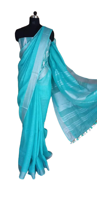 Linen saree silkzon.in