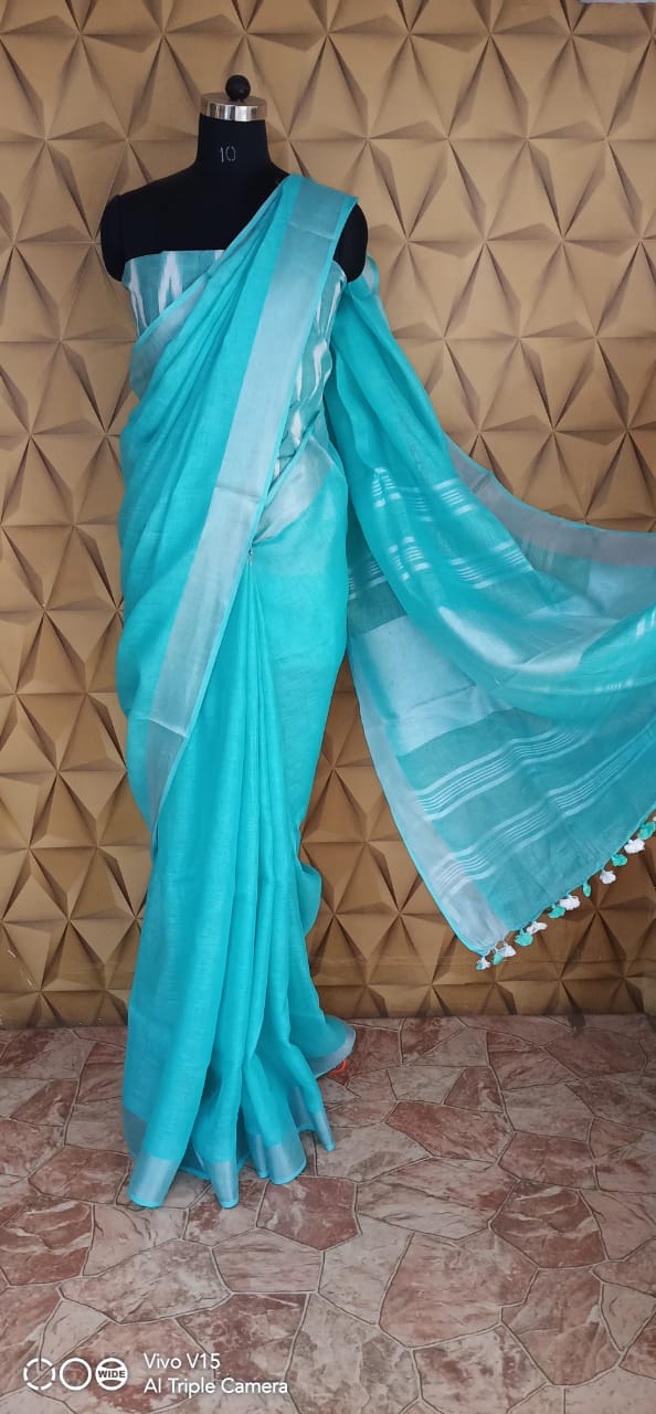 Linen saree silkzon.in