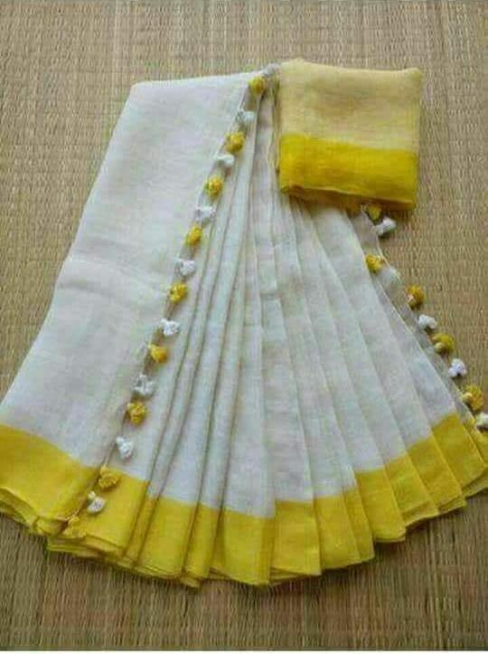 Linen saree silkzon.in
