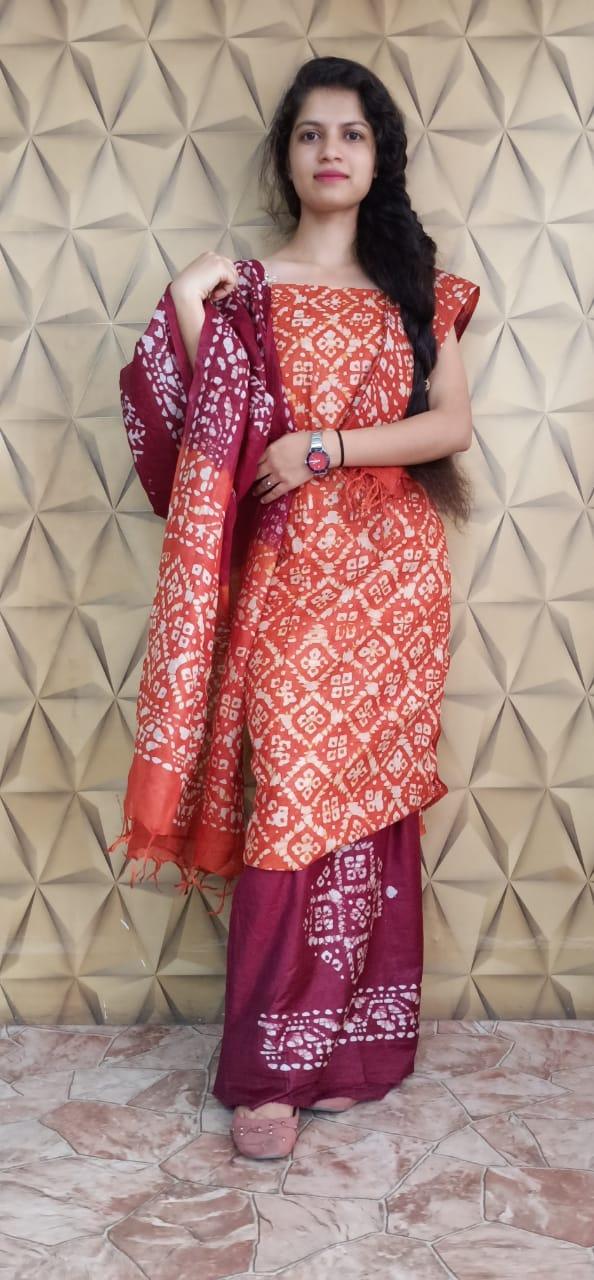 Linen print suit silkzon.in