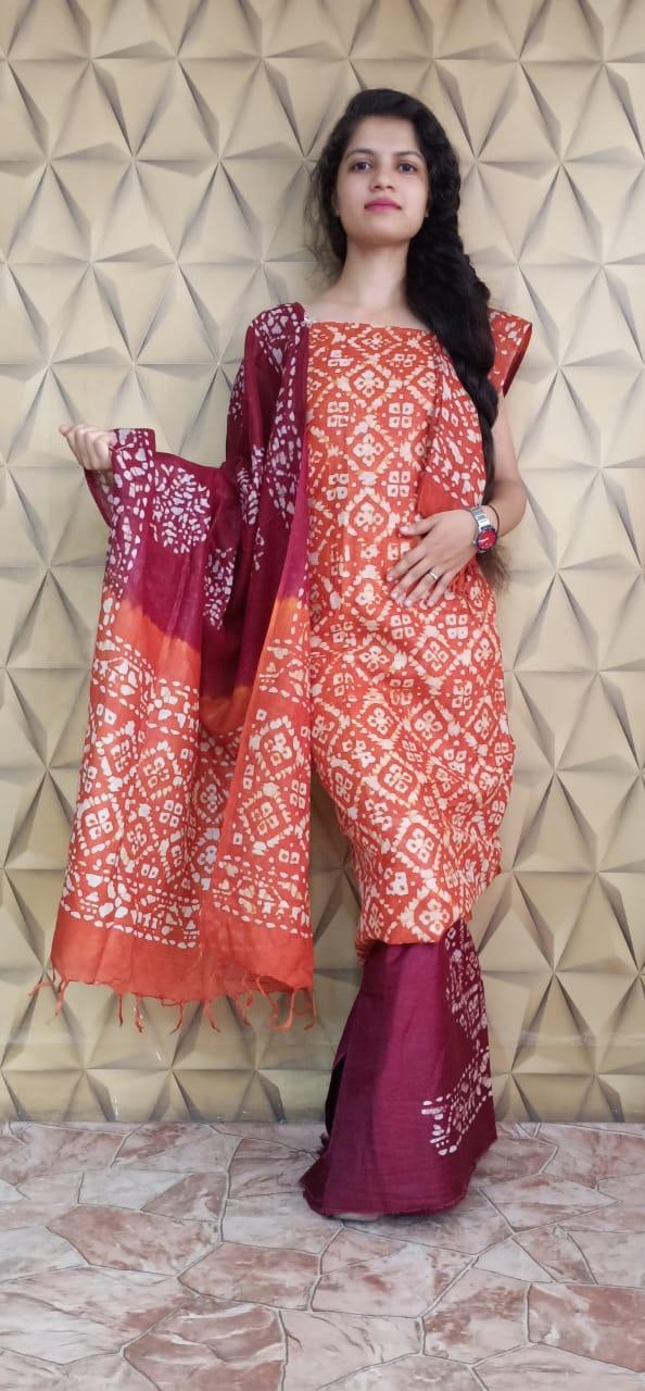 Linen print suit silkzon.in