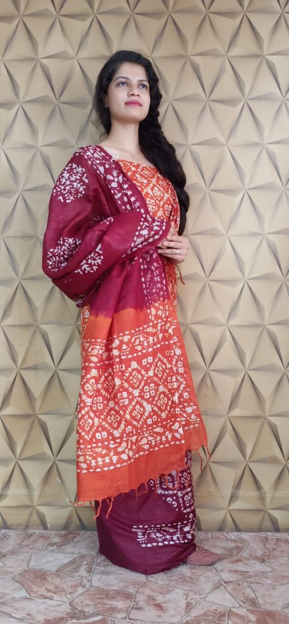 Linen print suit silkzon.in