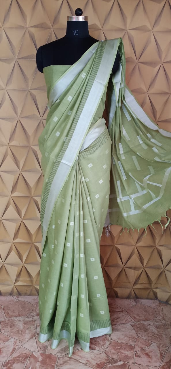 Khadi linen buta saree silkzon.in