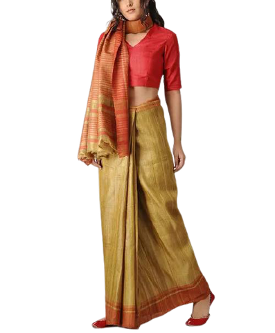 Tussar ghicha silk saree silkzon.in