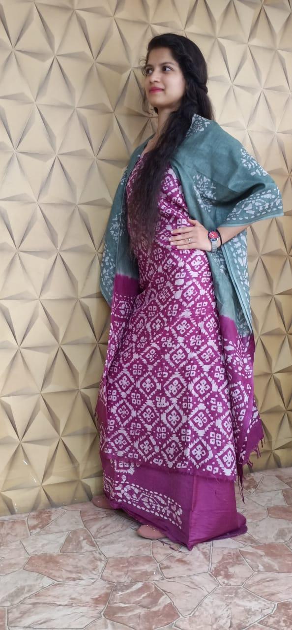 Linen print suit silkzon.in