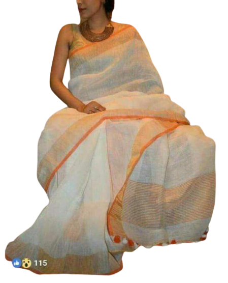 Linen saree silkzon.in