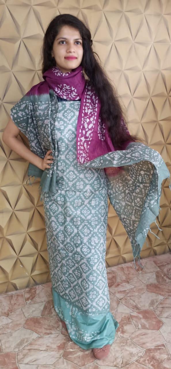 Linen print suit silkzon.in