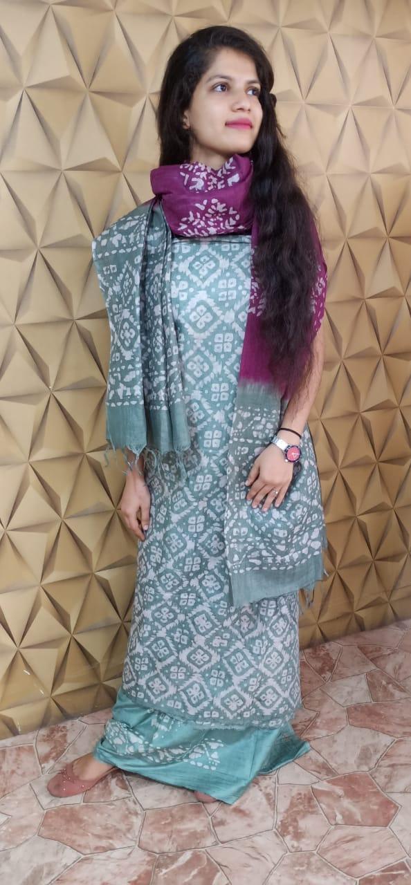 Linen print suit silkzon.in