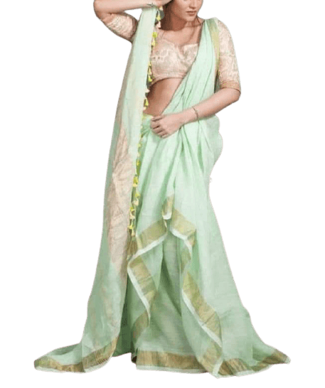 Linen saree silkzon.in