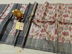 TUSSAR SILK PRINT SAREE