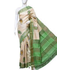 Pure Tussar Silk print saree