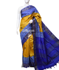 Pure Tussar Silk print saree