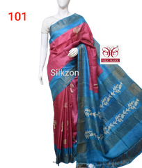 Pure Tussar Silk print saree