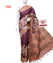 Pure Tussar Silk print saree