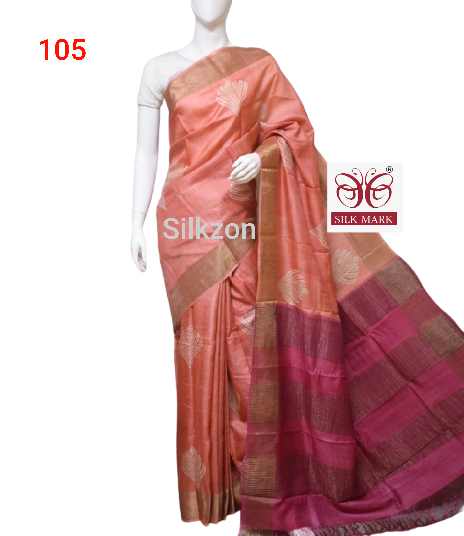 Pure Tussar Silk print saree