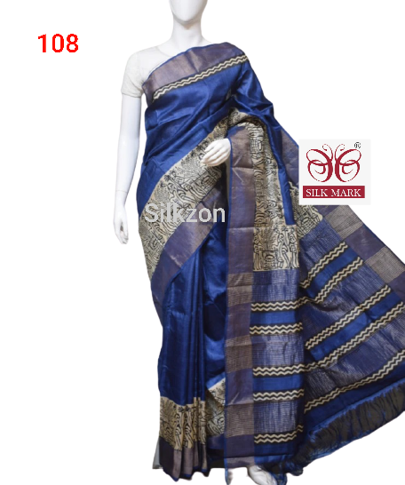 Pure Tussar Silk print saree
