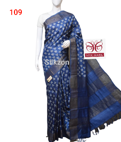 Pure Tussar Silk print saree