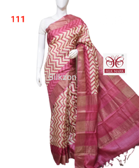 Pure Tussar Silk print saree