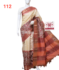 Pure Tussar Silk print saree