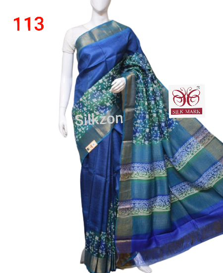 Pure Tussar Silk print saree