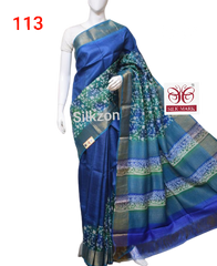 Pure Tussar Silk print saree