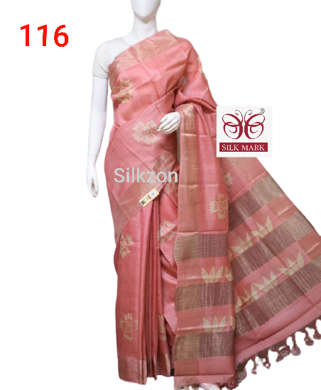 Pure Tussar Silk print saree
