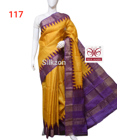 Pure Tussar Silk print saree