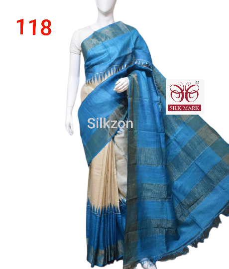 Pure Tussar Silk print saree